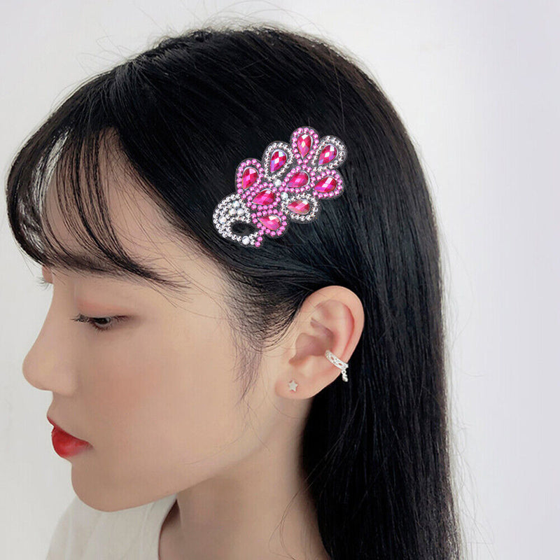 3pcs Peafowl DIY Full Drill Diamond Painting Hairpin Elegant Girls Hair Clips
