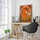Hand Painted Oil Paint by Numbers DIY Hugging Fox Drawing Wall Decoration Gift