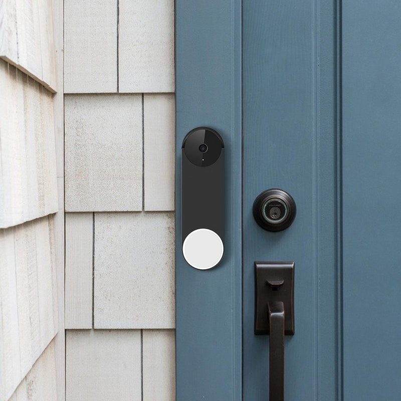 Doorbell Silicone Cover Case Doorbell Accessories for Google Nest (Black)