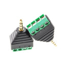 2-Pack 3.5mm 1/8" TRRS Male Jack to AV 4-Screw Terminal Block Balun Connector
