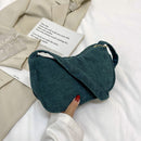 Fashion Women Casual Corduroy Solid Color Small Shoulder Underarm Bags Purse