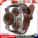 Oulm Men's Watch with Brown 3-Movt Dial Brown 23mm Stainless Steel Band  Newly