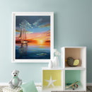 Sea Sunset Oil Paint By Number Kit DIY Acrylic Painting on Canvas Frameless