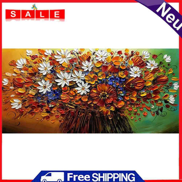 Wild Flowers Oil Paint By Numbers DIY Craft Coloring Drawing Home Decoration Kit