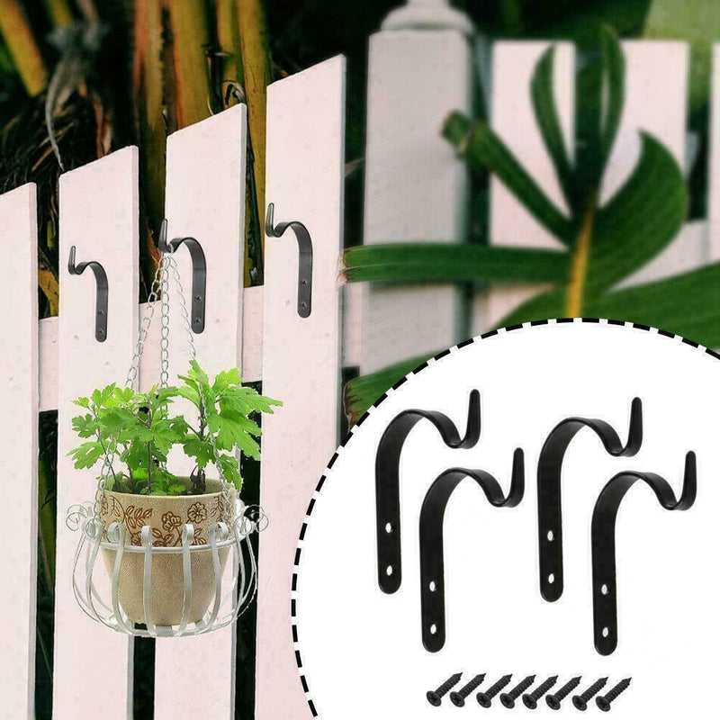 4Pcs/Set Metal Hanging Basket Brackets Wall Hooks Coat Rack Hat Hanging Key T2V3
