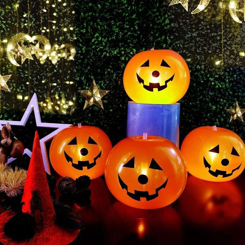 DIY Latex Balloon Led Light Up Pumpkin Balloons Halloween Party Decorations