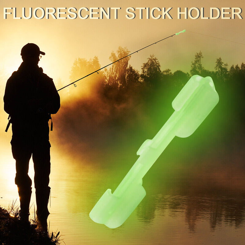 20pcs Night Fishing Rod Tip Light Holder Clip Rods Feeder Fluorescent Glow