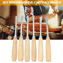 6pcs Wood Carving Chisels Set Carpenter Carving Chisel Kit DIY Hand Gouge Tool