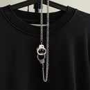 Women Mens Biker Rock Punk Necklace Dark Gothic Handcuffs Pendant Chain Choker