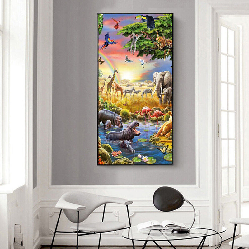 5D DIY Full Diamond Animal World Round Diamond Rhinestone Diamond Painting