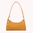 PU Alligator Pattern Underarm Bag Women Retro Solid Color Handbag (Orange)