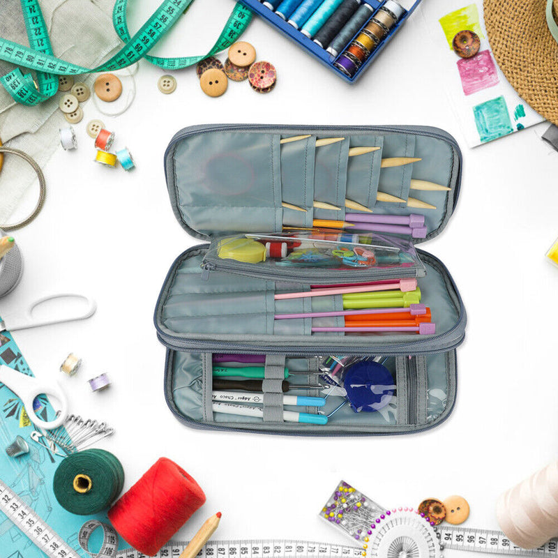 Handmade Yarns Crochet Sewing Tools Storage Bag DIY Knitting Needles Organi