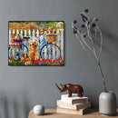 Bike and Dogs Oil Painting By Numbers DIY Paints On Canvas Picture Decor