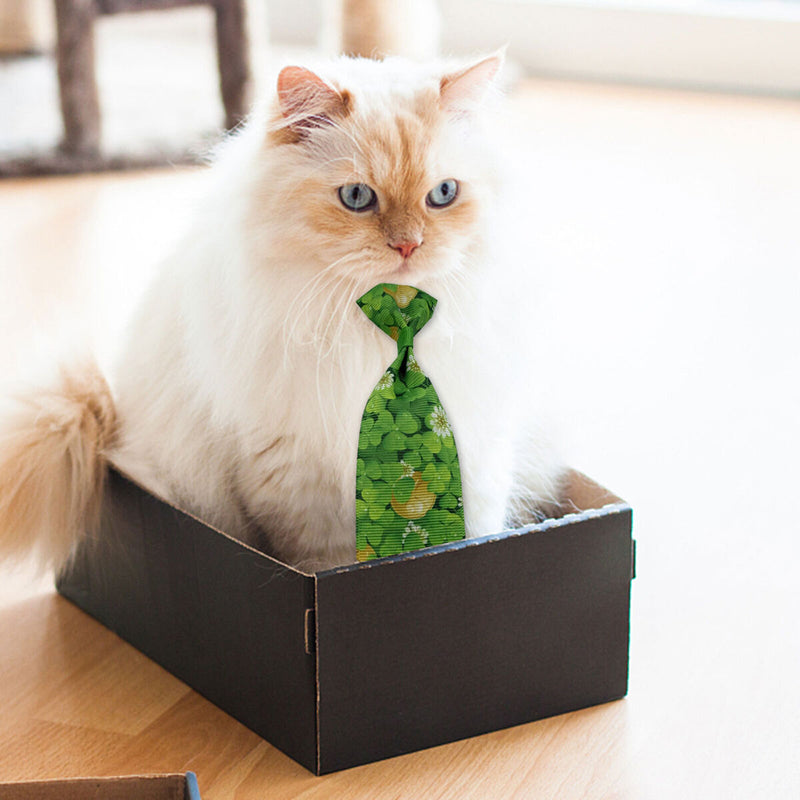 Dog Neck Tie - Irish Lucky Shamrock Collar for Male Female Pets for St. Patri