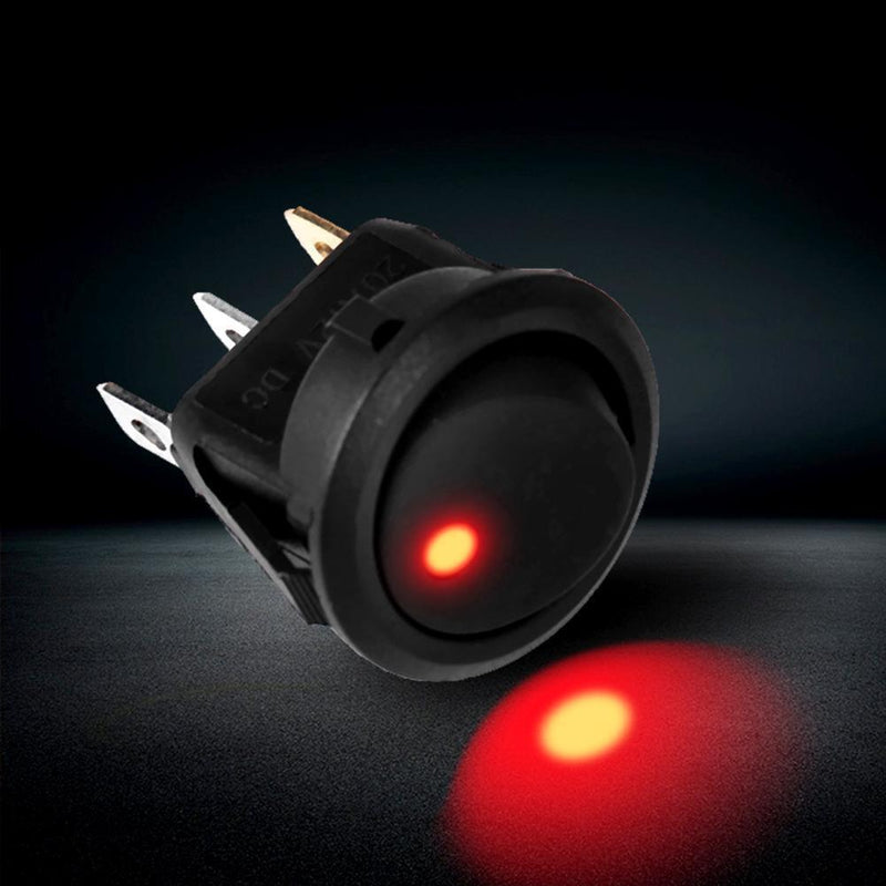 10pcs Car Auto Boat On Off Round Dot LED Rocker Toggle Switch(Blue)