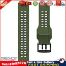 Silicone Sport Band for Garmin Fenix 7X/6X/5X 26mm (Military Green Black) Newly