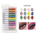 12pcs Eye Cosmetic Eyeliner Waterproof Eyeshadow Pencil Long Lasting Makeup Tool