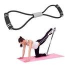 Yoga Resistance 8 Word Pull Rope Chest Expander Muscle Training (Black) Newly
