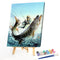 Frameless Oil Paint By Numbers Fishermen DIY Canvas Picture Craft Kits