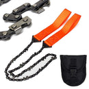 Outdoor Camping Orange Braided Handle Hand Zipper Saw Survival Equipment