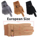 Men Touchscreen Cycling Gloves Full Finger Fleece Riding Mittens (Black) Newly