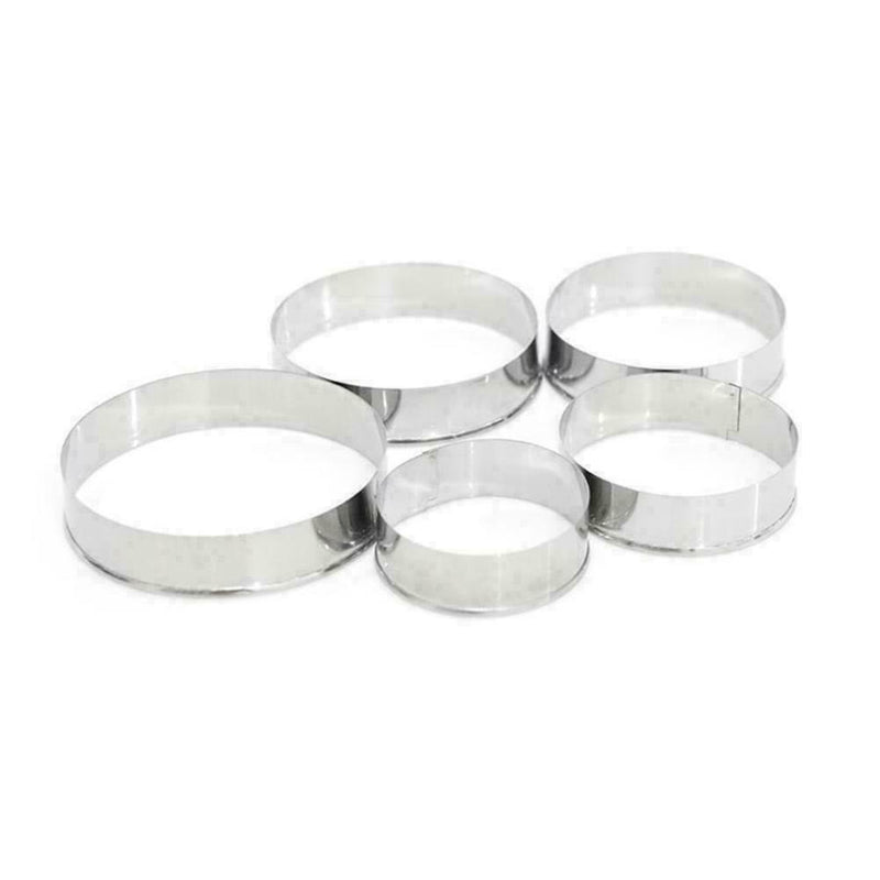 5pcs Circle Steel Cookie Cake Cutter Biscuit Diy Baking L6C0 Pastry J1I7