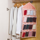 Closet Hanging Organizer with Clear Pockets Wall Shelf Wardrobe Storage Bags