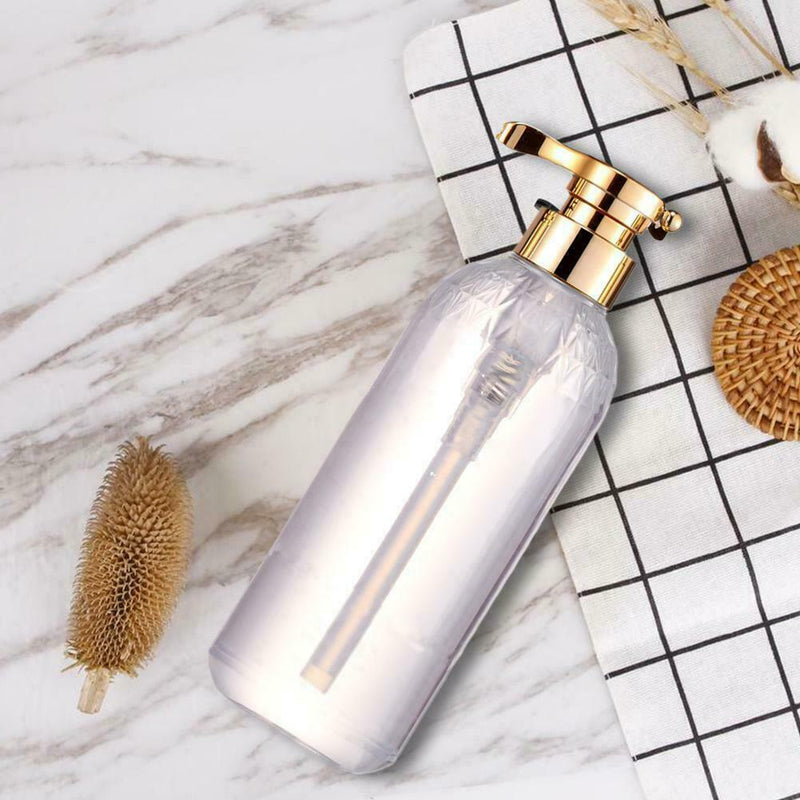 Clear Shampoo Bottle Bathroom Shower Gel Refillable Pet Pressing Bottles U7B6