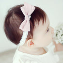1pc Bow Satin Ribbon Hairbands Children Girls Hair Accessory Headwear(Pink)