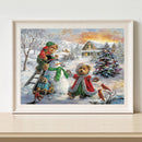 Full Embroidery Set Cross Stitch Needlework Kit 11CT Bear Snowman Animal Nature