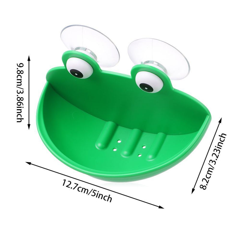 Water Bathroom Cartoon Sucker Soap Dish Storage Box Drain Rack Frog Soap Holder