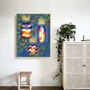 HandPainted Oil Paint Kill Time Picture Colouring Artcraft Firefly Glass Bottle