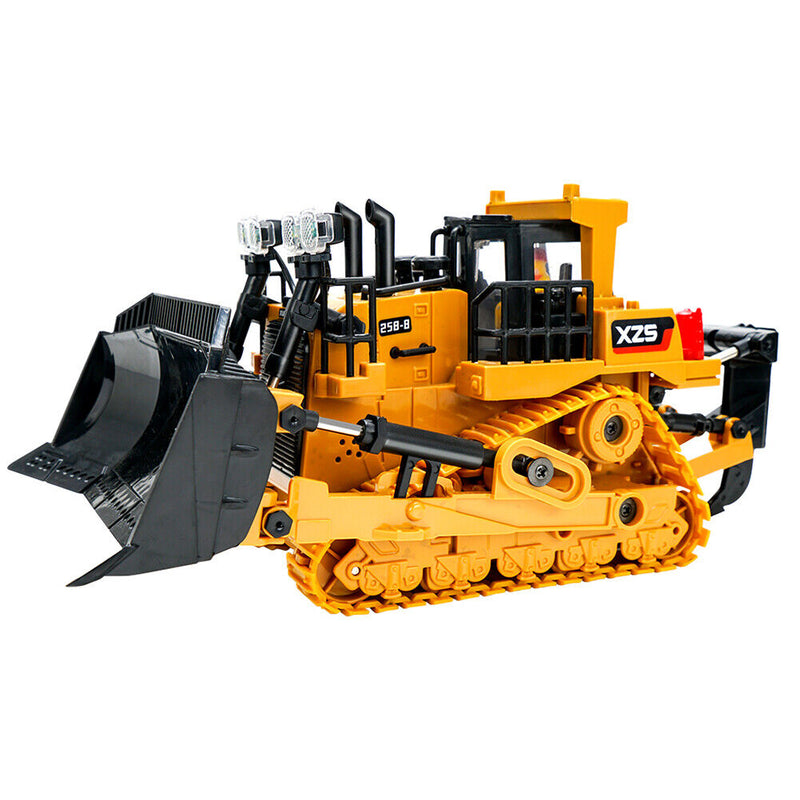 1/24 9CH RC Excavator Bulldozer Toys Electric Crawler Car with Light Music Newly