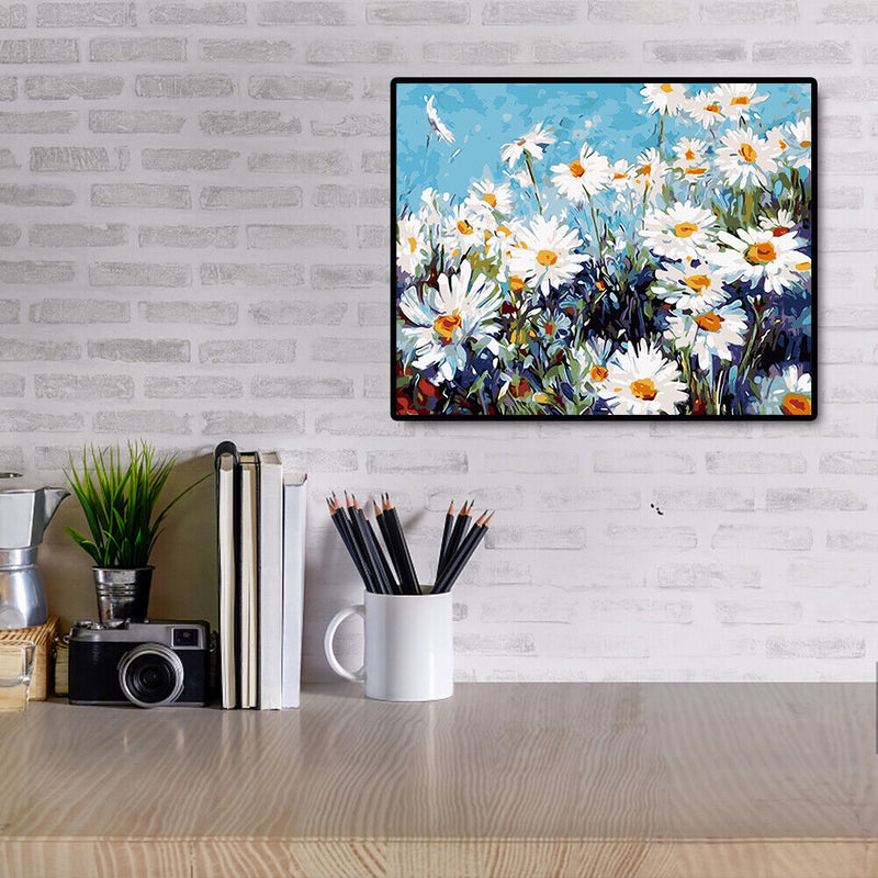 Flower Field Painting By Numbers Kit Acrylic Paint Canvas Wall Art Picture