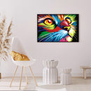 Cat Looking Up Full Round Rhinestone Picture DIY 16x12"" Home Decoration Kit