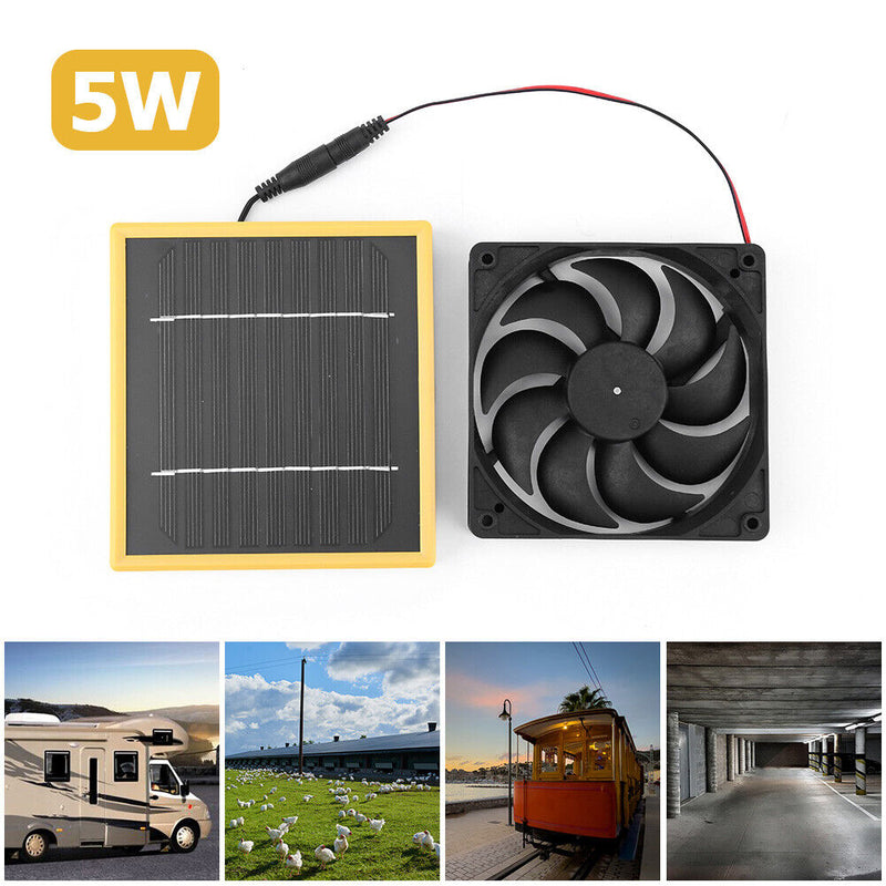 5W 12V 6 inch Air Extractor Waterproof Solar Panel Powered Ventilator Fan