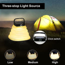 LED Solar Camping Lantern USB Rechargeable Collapsible Tent Lamp (Black) Newly