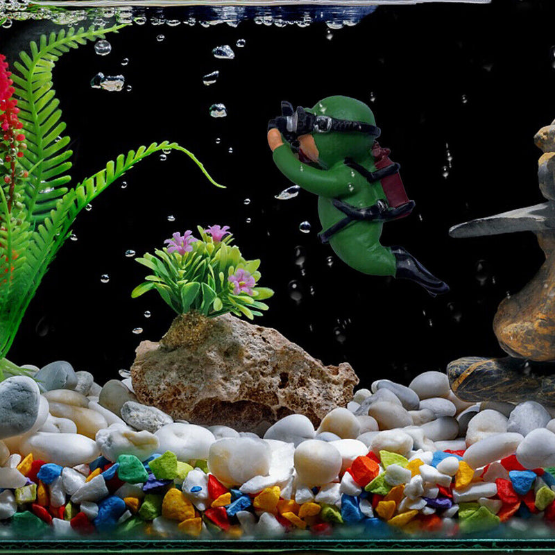 Aquarium Fish Tank Landscape Diver Underwater Aquatic Ornaments (Green)
