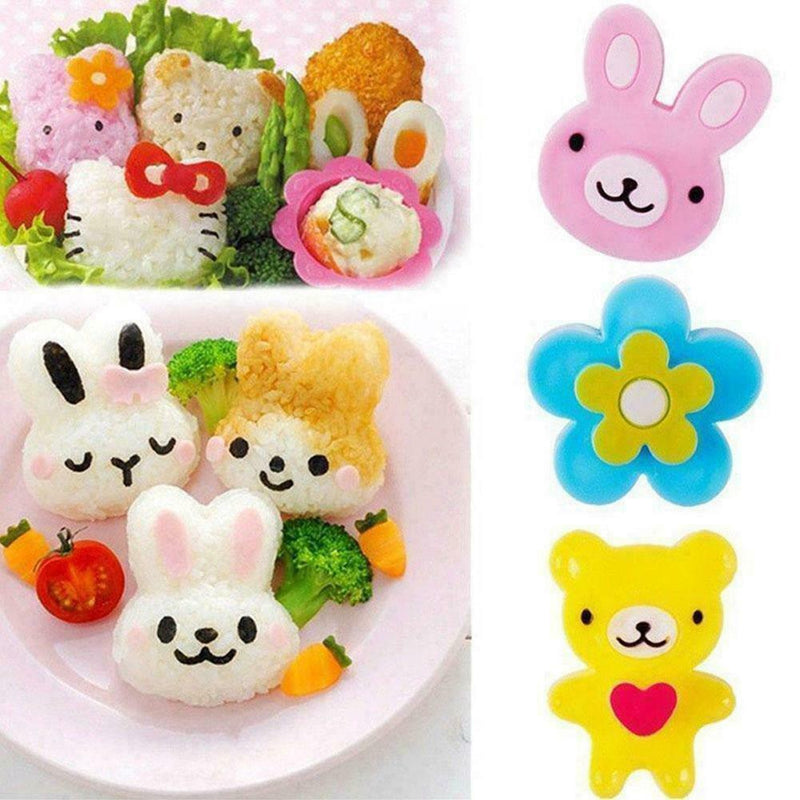 3/Set Sandwich Crust Cutter Cookie Bread Cake Toast Mold Bear Shape Rabbit F3Y5