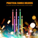 Birthday Candles - 6/12 Pieces Multi-Color Cake Cupcake Candles with Holders