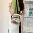Mini Transparent Women Backpack PVC Clear Kids Girls School Bags (White)