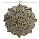 Home Wall Hanging Carved Multilayered Mandala Wooden Creative Night Light
