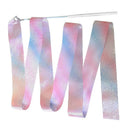 Flashing Glitter Dance Ribbon Gymnastics Ballet Twirling Stick (2m White) Newly