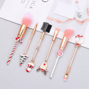Ornaments Christmas gift Makeup Brushes Metal Handle Santa Claus Pattern