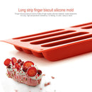 Long Strip Finger Biscuit Silicone Mold 8 Holes Oven Cake Mould Bakeware
