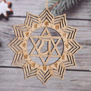 Meditation Energy Wooden Wall Sign Flower Of Life Energy Mat Slice Wood Base