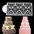 Lace Flower Border Fondant Cake Stencil Baking Tool Decor Damask Mould P0K7