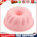 Silicone Cake Molds 6 inch Round Spiral Savoirin Pan Baking Tray (Pink A)