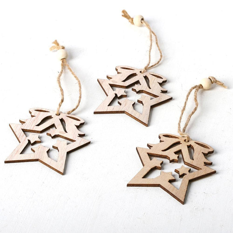 3pcs Nordic Style Wooden DIY Hanging Ornaments Christmas Holiday Decorations