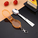 Outdoor Camping Utensil Stainless Steel Folding Spoon with Box (Orange) Newly